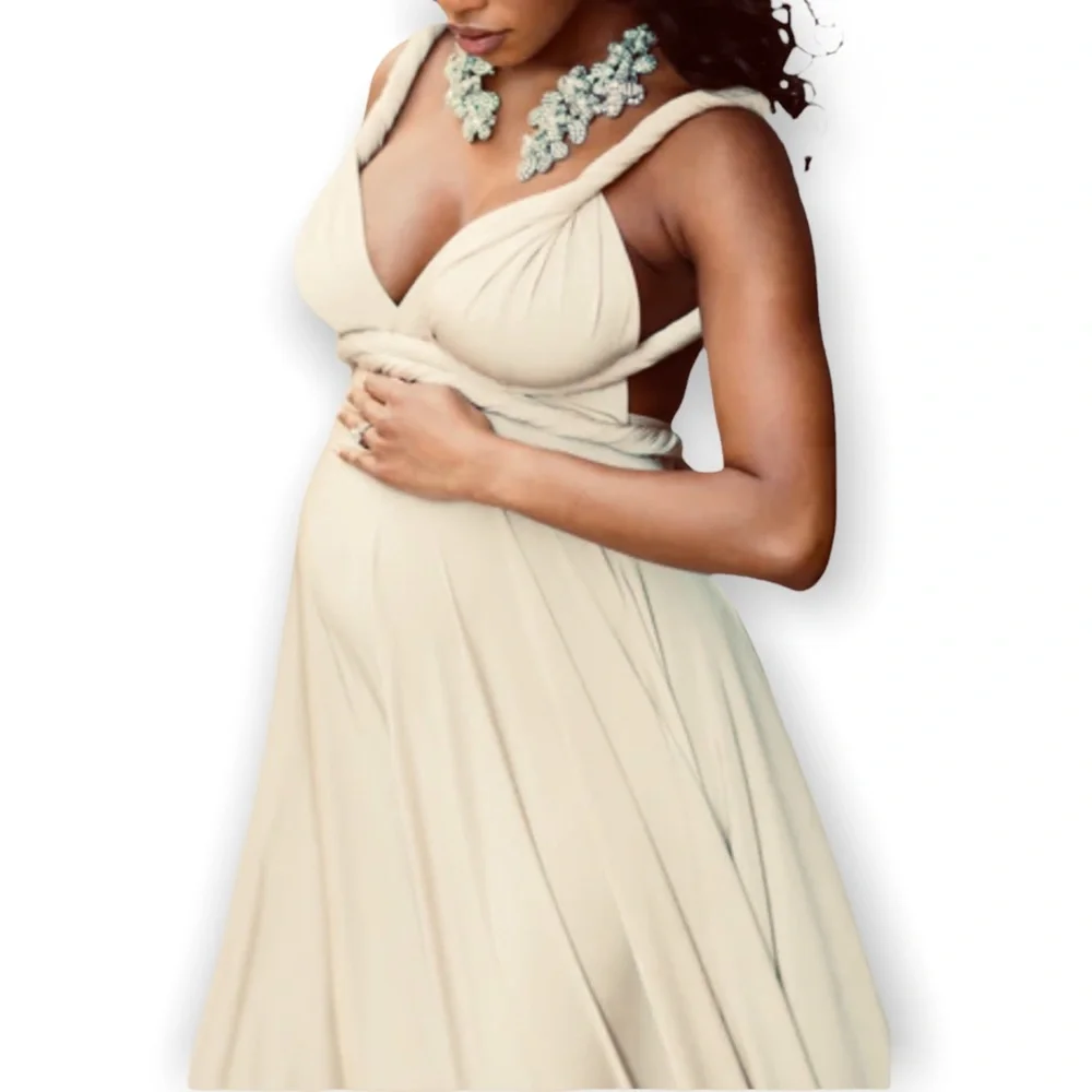 New Twobirds x BHLDN Ginger Convertible Sz B / Fits 14 - 24 Ivory Maxi Wedding
